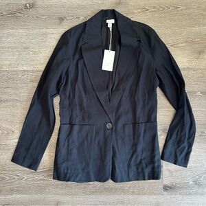 NWT XS A New Day Black Single Button Blazer Lightweight Business Wear‎